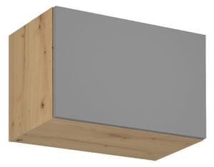 Horná skrinka s výklopnými dvierkami VALEN - šírka 80 cm, dub artisan / šedobéžová