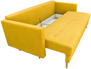 Škandinávsky set nábytku pohovka s kreslom Žltá