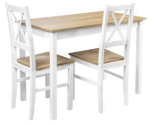 Súprava stola s 2 stoličkami X001 Biely/dub Grandson