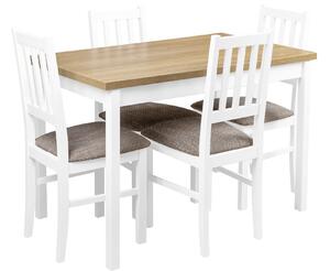 Súprava stola so 4 stoličkami X005 Biely/dub Grandson
