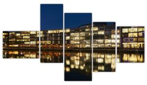 Obraz nočné budovy (Obraz 150x85cm)