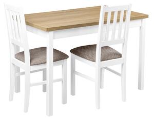Súprava stola s 2 stoličkami X005 Biely/dub Grandson