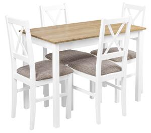 Súprava stola so 4 stoličkami X002 Biely/dub Grandson