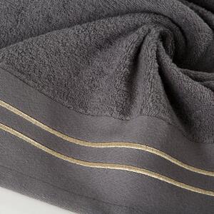 Dekorstudio Bavlnený uterák OLIVIA so zlatou výšivkou - oceľový Rozmer uteráku: 50x90cm