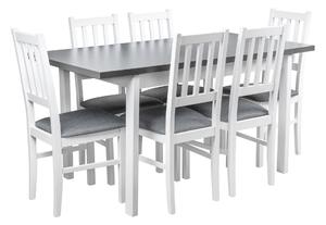 Skladací stôl so 6 stoličkami X011 Biela/Graphite