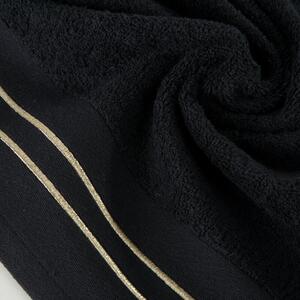 Dekorstudio Bavlnený uterák OLIVIA so zlatou výšivkou - čierny Rozmer uteráku: 50x90cm