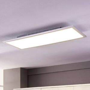 Lindby LED panel Livel, 4000K, 80 cm x 30 cm, strieborný, kov, Hliník / sivá / zinok, Kuchyňa, Plast, Moderný, Stropné svetlo