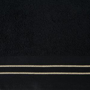 Dekorstudio Bavlnený uterák OLIVIA so zlatou výšivkou - čierny Rozmer uteráku: 70x140cm