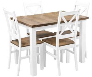 Stôl so 4 stoličkami Z055 Biela/Oak lefkas