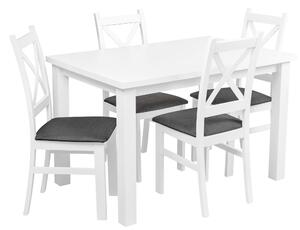 Stôl so 4 stoličkami Z056 Biely matný