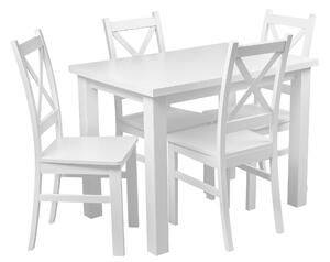 Stôl so 4 stoličkami Z057 Biela