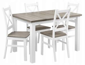 Stôl so 4 stoličkami Z054 Biela/San remo