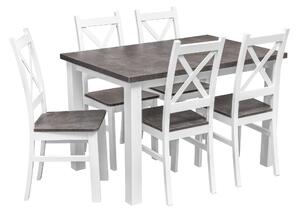 Stôl so 6 stoličkami Z062 Biely/betón
