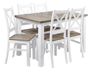 Stôl s 5 stoličkami Z064 Biela/San Remo Dark
