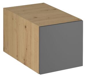 Horná hlboká skrinka s výklopnými dvierkami VALEN - šírka 40 cm, dub artisan / šedá