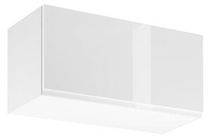 Horná skrinka s výklopnými dvierkami ARBOR - šírka 80 cm, lesklá biela / biela