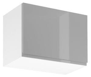 Horná výklopná skrinka ARBOR - šírka 60 cm, lesklá šedá / biela