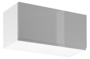 Horná skrinka s výklopnými dvierkami ARBOR - šírka 80 cm, lesklá šedá / biela