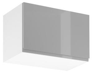 Horná skrinka s výklopnými dvierkami ARBOR - šírka 60 cm, lesklá šedá / biela