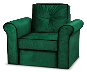 Merida Lounge Set Pohovka s 2 kreslá s podnožkami Tmavo zelená