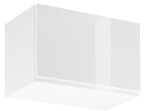 Horná skrinka s výklopnými dvierkami ARBOR - šírka 60 cm, lesklá biela / biela