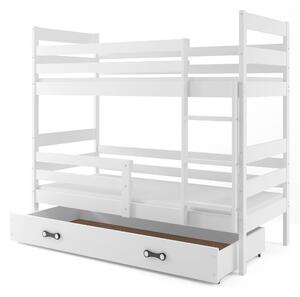 Poschodová posteľ 80 x 160 cm Eril B (biela + biela) (s roštami, matracmi a úl. priestorom). Vlastná spoľahlivá doprava až k Vám domov. 1056540