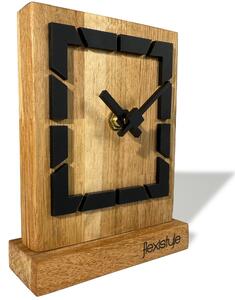 Dekorstudio Drevené stolové hodiny Square OAK - čierne