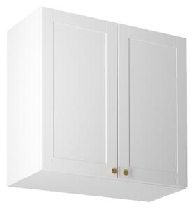 Horná dvojdverová skrinka LUMEA - šírka 80 cm, biela