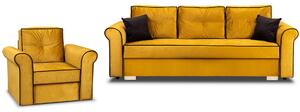Merida Lounge Set Pohovka s kreslo Žltá