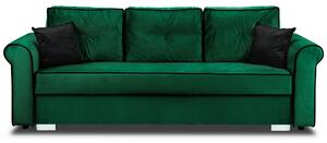 Merida Lounge Set Pohovka s 2 kreslá s podnožkami Tmavo zelená