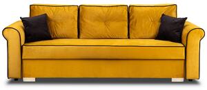 Merida Lounge Set Pohovka s 2 kreslá s podnožkami Žltá