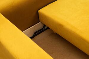 Merida Lounge Set Pohovka s kreslo s podnožkou Žltá