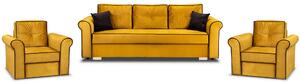 Merida Lounge Set Pohovka s 2 kreslá Žltá