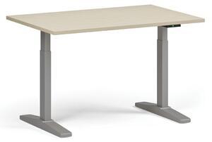 Výškovo nastaviteľný stôl, elektrický, 675-1325 mm, doska 1200x800 mm, sivá podnož, sivá