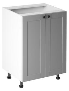 Dolná dvojdverová skrinka LUMEA - šírka 60 cm, šedá / biela