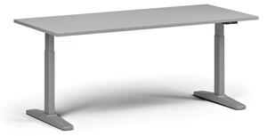 Výškovo nastaviteľný stôl ULIX, elektrický, 675-1325 mm, doska 1800x800 mm, šedá podnož, šedá