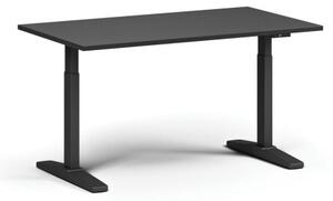 Výškovo nastaviteľný stôl, elektrický, 675-1325 mm, doska 1400x800 mm, čierna podnož, grafit