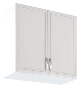 Horná dvojdverová skrinka SILVARA - šírka 80 cm, borovica andersen / biela