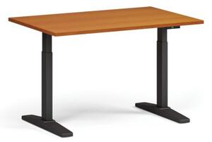 Výškovo nastaviteľný stôl, elektrický, 675-1325 mm, doska 1200x800 mm, čierna podnož, čerešňa
