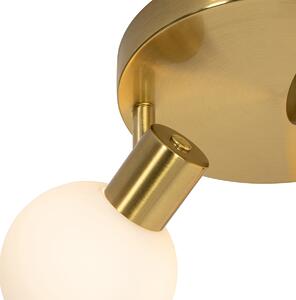 Stropné bodové svietidlo zlaté s opálovým sklom 3-svetlo nastaviteľné - Anouk