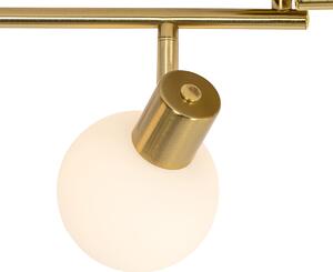Stropné bodové svietidlo zlaté s opálovým sklom 4-svetlo nastaviteľné - Anouk
