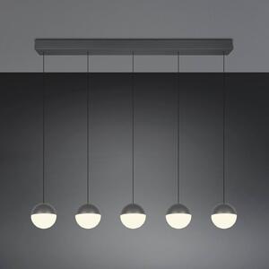 LED závesné svietidlo Senta, antracitová, dĺžka 114 cm, 3 000 K, 5-pl., Čierna, Obývacia izba / jedáleň, Plast, Moderný, Závesné svietidlo