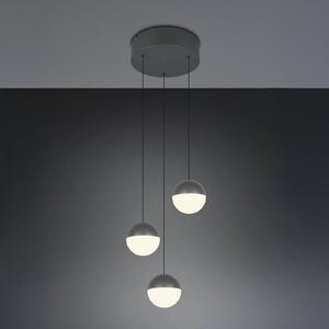 LED závesné svietidlo Senta, antracitová, Ø 25 cm, 3 000 K, 3-pl., Čierna, Obývacia izba / jedáleň, Plast, Moderný, Závesné svietidlo