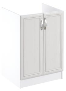 Dvojdverová drezová skrinka SILVARA - šírka 60 cm, borovica andersen / biela