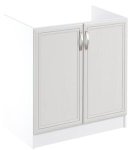 Dvojdverová drezová skrinka SILVARA - šírka 80 cm, borovica andersen / biela