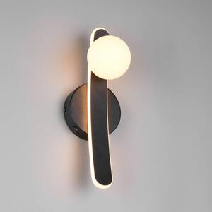 LED nástenné svetlo Napoli, čierne matné, výška 34 cm, kov, Čierna, Obývacia izba / jedáleň, kov, Moderný, Nástenné svietidlo