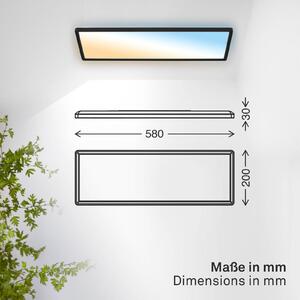 LED panel Shallow s diaľkovým ovládaním 58 x 20 cm, čierny, podsvietenie, Čierna, Pracovňa / Kancelária, Plast, Stropné svetlo