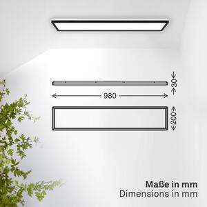 LED panel Shallow on/off, 98 x 20 cm, čierny, 840 podsvietenie, Čierna, Pracovňa / Kancelária, Plast, Stropné svetlo