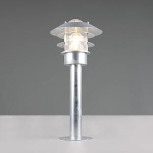 Stojaca lampa Ruvuuma, farba zinku, výška 50 cm, kov, IP44, Hliník / sivá / zinok, kov, Vonkajčie stĺpové osvetlenie