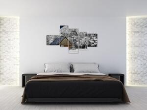 Chaloupka v zime, obrazy (Obraz 150x85cm)